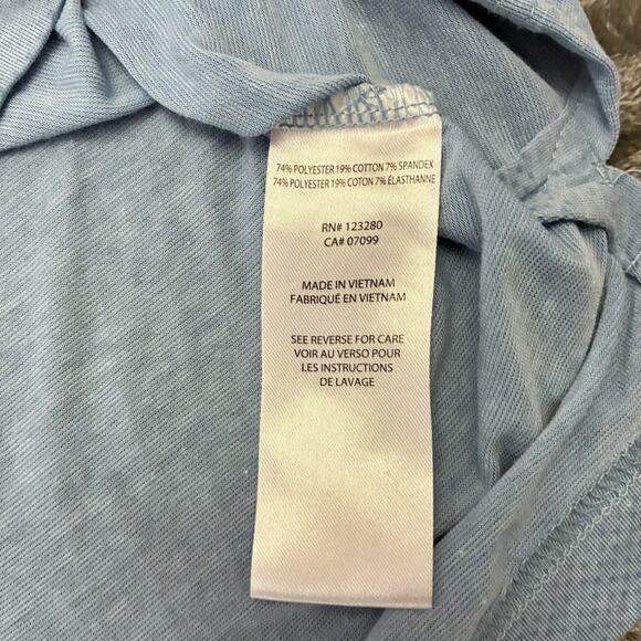 Travis Mathew Polo Shirt Mens Large Blue Stripe Short Sleeve Golf Stretch Preppy - Picture 4 of 9